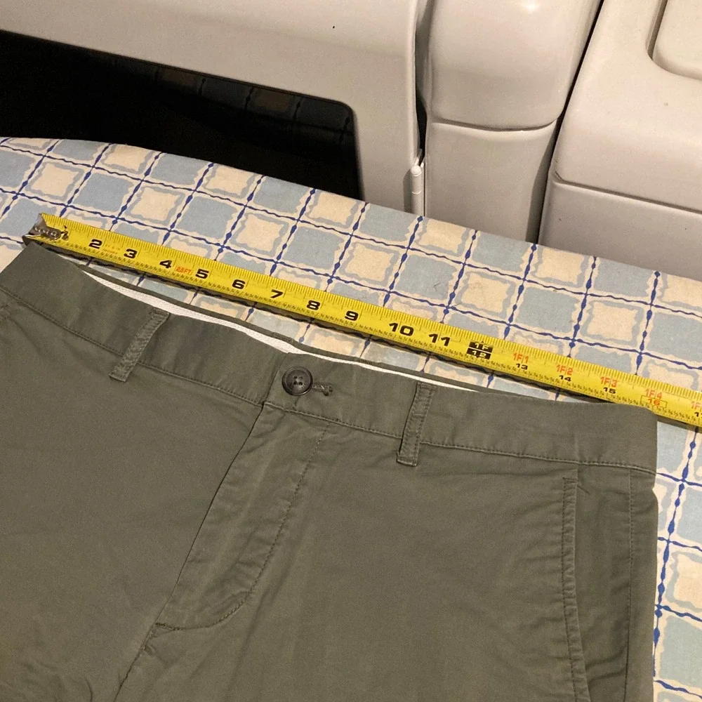 Lacoste Slim Fit Chino Pants Mens 32x33 Olive Green Stretch Cotton Twill HH2739